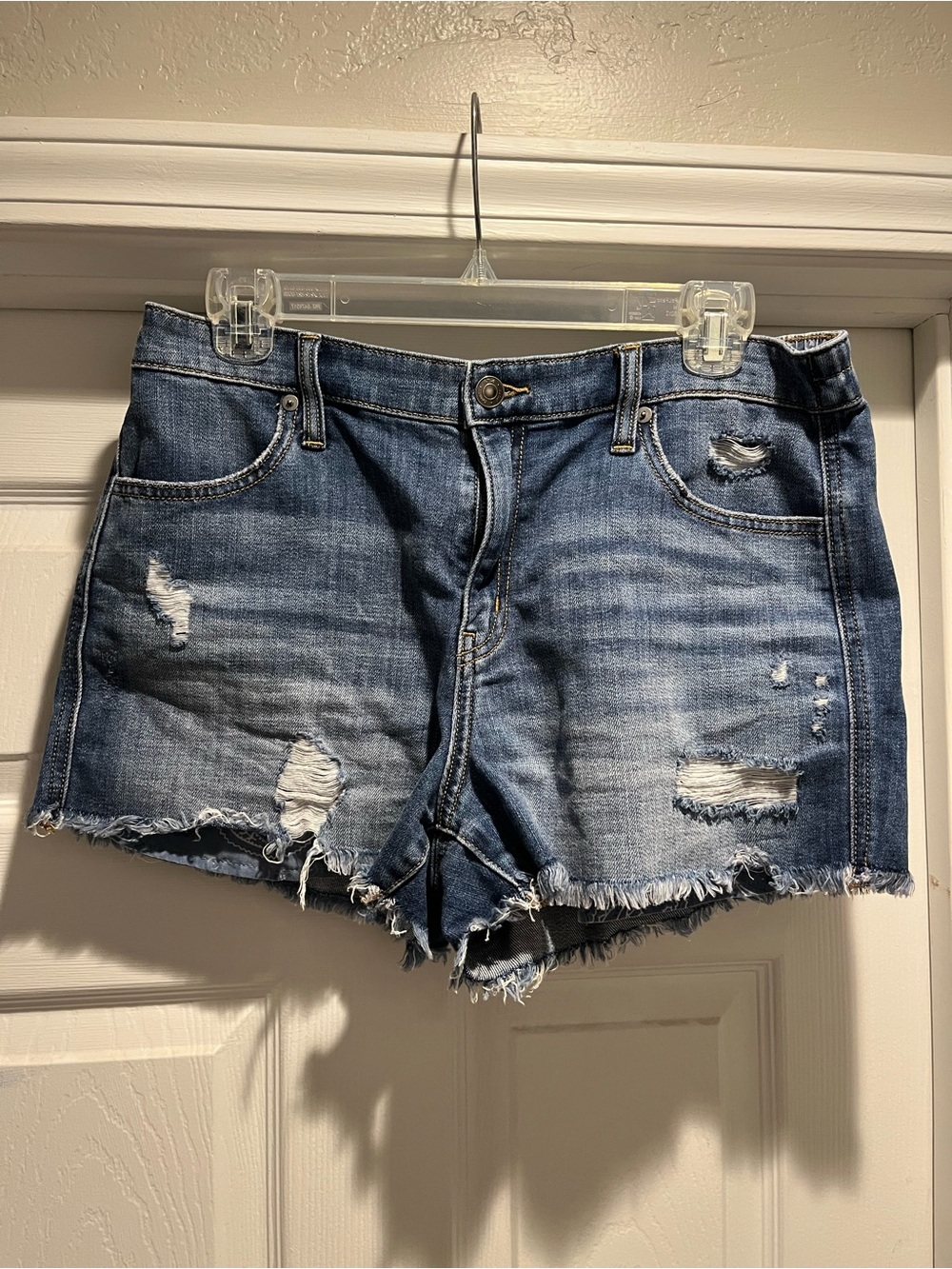 aerie Distressed Blue Denim Cutoff Shorts